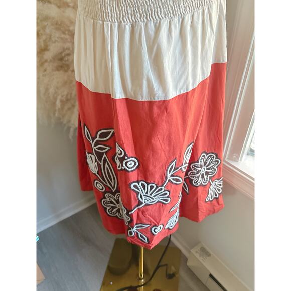 Anthropologie Lithe Luce Della Luna Embroidered Floral Dress Size 4 Retro 70s - Picture 9 of 10